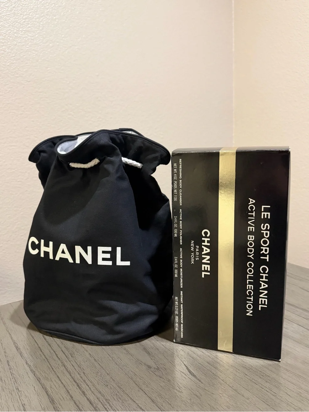 CHANEL Black Canvas Duffel Bag